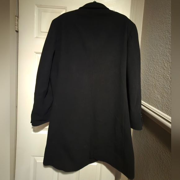 Mens Calvin Klein Black Wool Cashmere Blend 3/4 Coat 44L Overcoat - Picture 3 of 6
